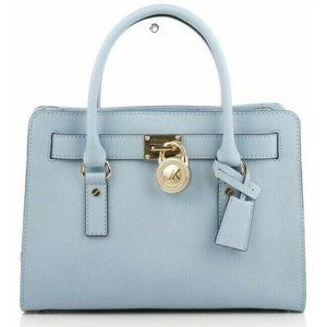 Michael Kors Baby Blue Hamilton Saffiano Gold Hardware